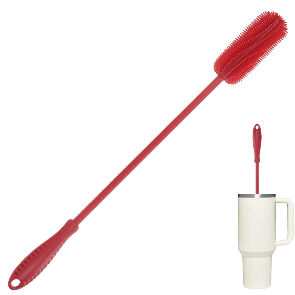 Silicone Bottle Cleaning Brush With Long Handle, 39.5Cm Water Bottle Cleaner For Baby Bottles, Hydro Flask, Sports Bottle, Vase, Glassware, Perfect Ddluck