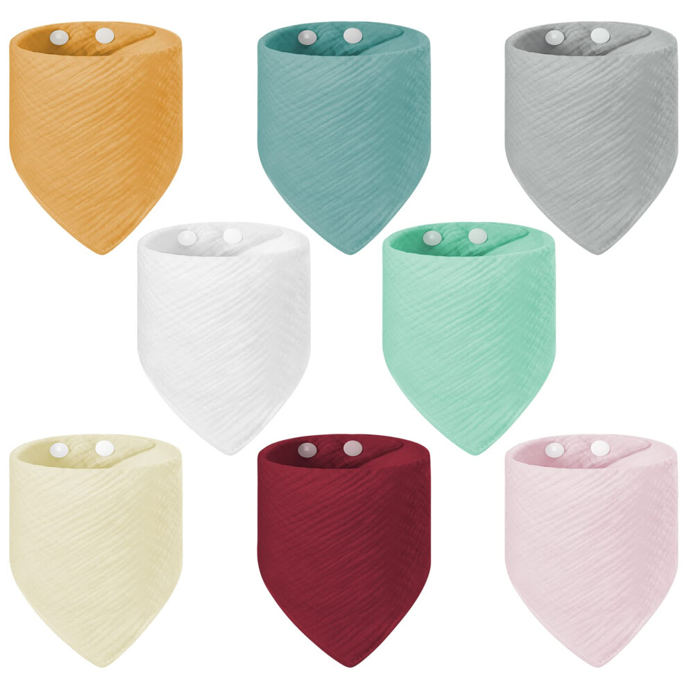 Vicloon Baby Bandana Dribble Bibs Drool Bibs, 8 Pack Baby Bandana Bibs With Adjustable Snaps, Baby Bandana Drool Bibs For Newborns Infants Boys Girls