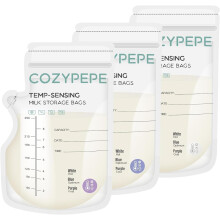 200 Pcs Breastmilk Storage Bags, 8oz/250ml Breast Milk Storing Bag with Pour Spout, Temperature-Sensing Color Change Milk Bag for Convenient