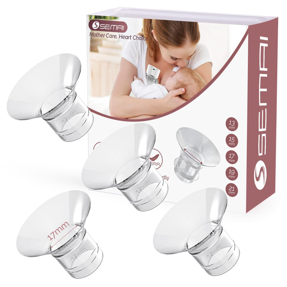 Flange Inserts 17Mm Breast Pump Parts Compatible With Medela/Momcozy S12 Pro/S9 Pro/S12/S9/Spectra/Elvie 24Mm Breast Pump Shields/Flanges, Semai