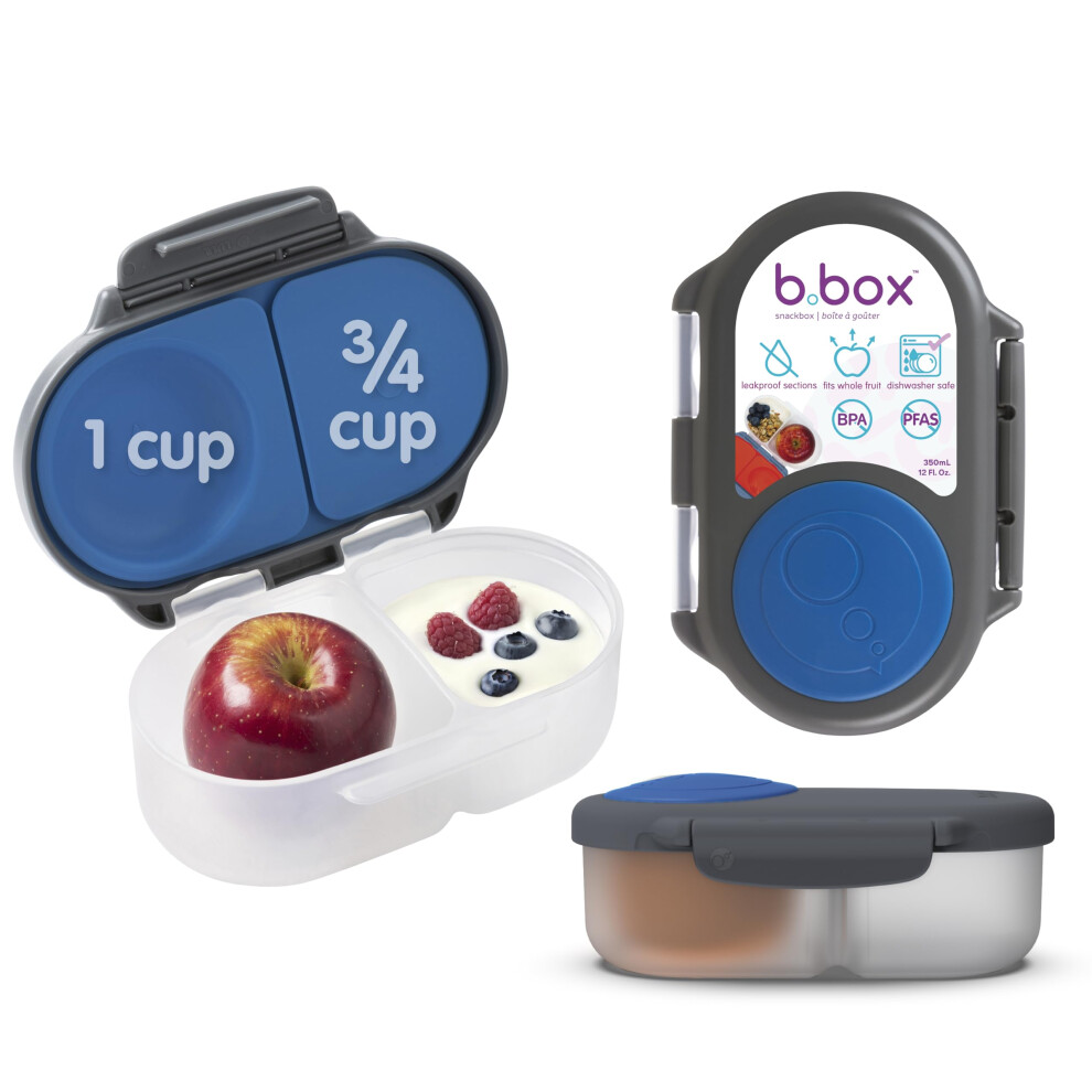 Snackbox | Mini Bento Lunch Box With 2 Leakproof Compartments | Ideal For Toddlers, Kids Lunch & Snacks | Fits Whole Piece Of Fruit | Bpa Free B.box