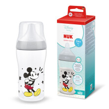 NUK Perfect Match Baby Bottle | 0+ Months | 260ml | Anti Colic Feeding Bottle | PP | Temperature Control Indicator | Mickey Mouse | 1 Count