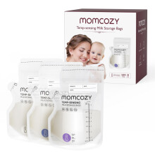 Momcozy Easy Pour Breastmilk Storage Bag, 250ml, Temp-Sensing Color Change, 120 Count Milk Bag with Self Standing for Breastfeeding, No Leak