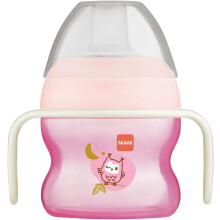 MAM Starter Cup Glow-in-the-Dark Handles | 150ml | Suitable for 4+ Months | Training Sippy Cup to Encourage Independent Drinking | Baby Accessories |