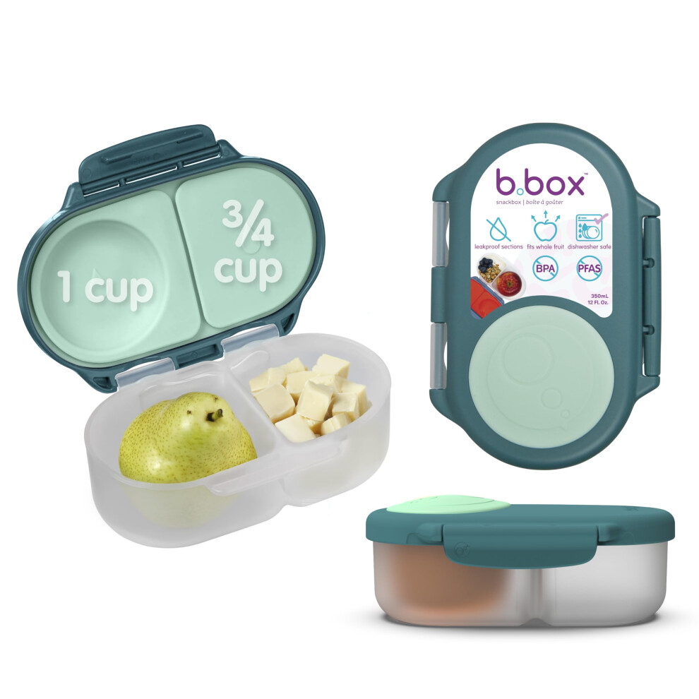 Snackbox | Mini Bento Lunch Box With 2 Leakproof Compartments | Ideal For Toddlers, Kids Lunch & Snacks | Fits Whole Piece Of Fruit | Bpa Free B.box