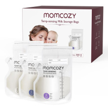 Momcozy Easy Pour Breastmilk Storage Bag, 250ml, Temp-Sensing Color Change, 200 Count Milk Bag with Self Standing for Breastfeeding, No Leak