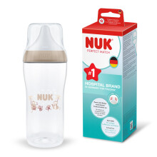 NUK Perfect Match Baby Bottle | 0+ Months | 360ml | Anti Colic Feeding Bottle | PP | Temperature Control Indicator | Monkey | 1 Count