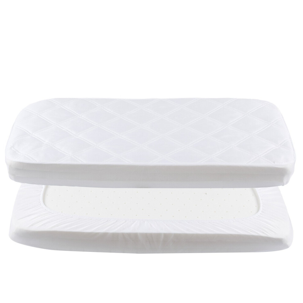 Yoofoss Next To Me Crib Mattress Protector 51 X 85 Cm Waterproof Next To Me Mattress Protector For Breathable & Comfortable Baby Mattress Cover White
