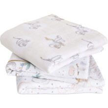 aden + anais 100% Cotton Muslin Musy Squares, Multi-use Baby Cloths for Girls & Boys, 70x70cm, Ideal Newborn & Infant Nursing Set, 3 Pack, Disney Baby