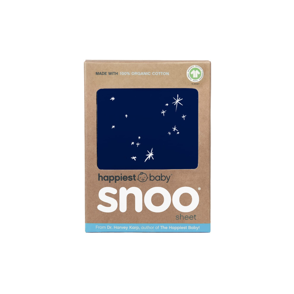 Happiest Baby Snoo Cot Fitted Sheet - 100% Organic Cotton Nursery Bedding - Fits Snoo Sleeper Crib Mattress (Midnight Galaxy)
