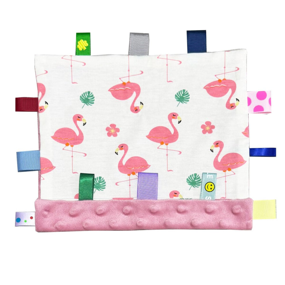 Comfort Blanket, Tag For Babies,Lovely Flowers And Flamingos, Colorful And Beautiful Blanket Is A Good Gift?Pink? Pink Eyands