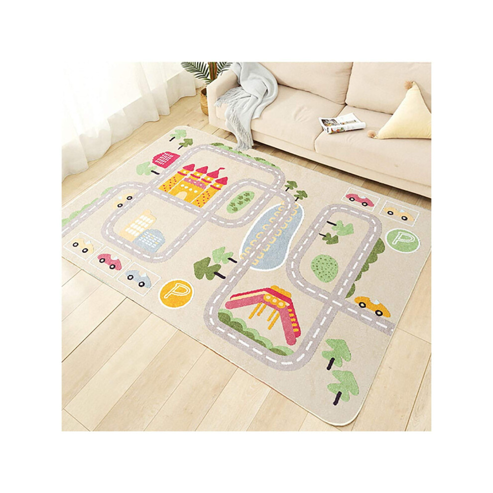 Kid Rug Playmat For Toy Cars, Play Area Carpet With Rubber Backing, For Children Bedroom Play Room 80Cm?120Cm(2'7"?3'11") Tyktzxy