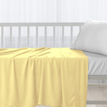 Pizuna Cotton Flat Crib Sheets 120x150cm For Babies Mellow Yellow, 1pc 400 Thread Count 100% Long Staple Cotton Luxurious Sateen Weave Baby Flat Sheet
