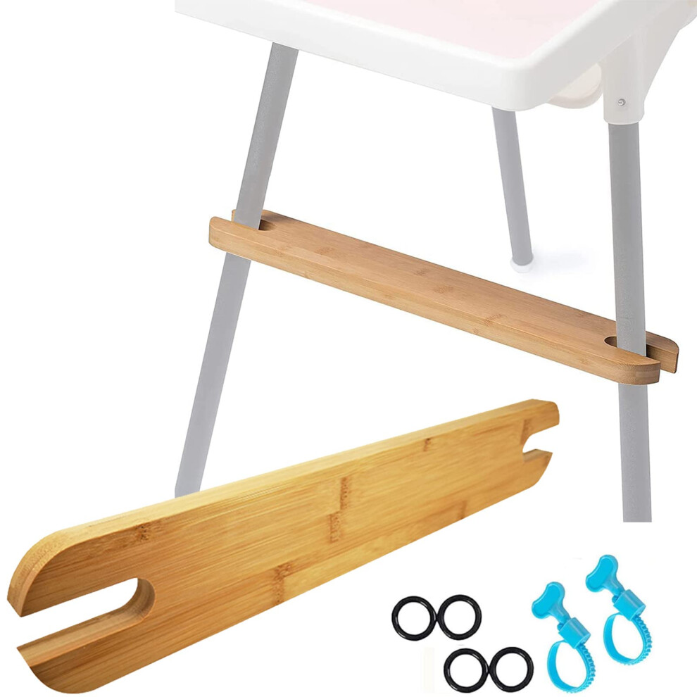 Hanq High Chair Footrest, Adjustable Non-Slip Stable Natural Bamboo Wooden Foot Rest For Baby Highchair Footrest Accessories, Compatible With Most