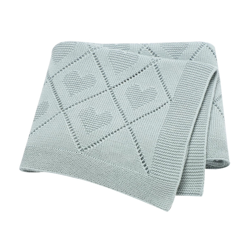 Hadetoto Baby Blanket 100% Cotton Baby Cellular Blanket - Light Blue