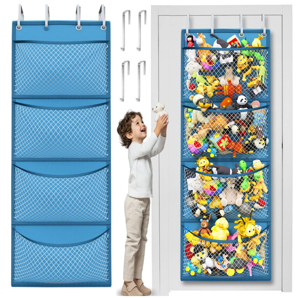 The Original Teddy Storage Stuffed Animal - Over Door Organizer For Stuffies, Baby Accessories, And Toy Plush Storage/Easy Installation With Honeyera