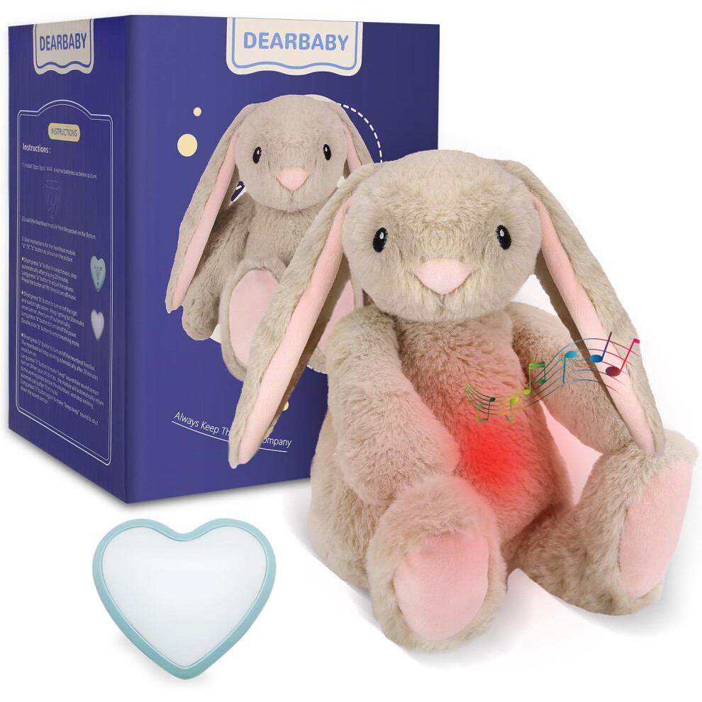 Baby Soother Cry Activated Sensor Toys,Heartbeat Bunny For Babies,Plush Stuffed Animal For Newborn Infants,Baby Toy Vibrating With Mom?S Dearbaby