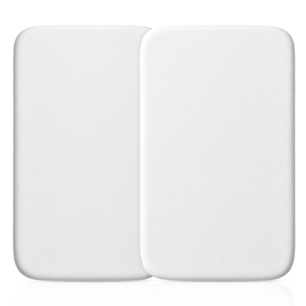 Pack Of 2-100% Jersey Cotton Crib Next2me Fitted Sheets - Next2me Compatible Crib Fitted Sheet (50X85cm) Pack Of 2 White Sasma Home