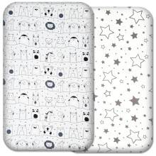 Next to Me Crib Sheets - 2pcs Baby Crib Sheets Set - 100% Organic Cotton to fit Bedside Cribs - Made in Europe ? 83 x 50 cm (83x50cm, Grey