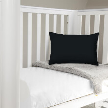 Pizuna Crib Pillow Cover 40x60cm Black, 2pc 400 Thread Count 100% Long Staple Cotton Highly Breathable Sateen Weave Baby Toddler Pillow Cases For Boys