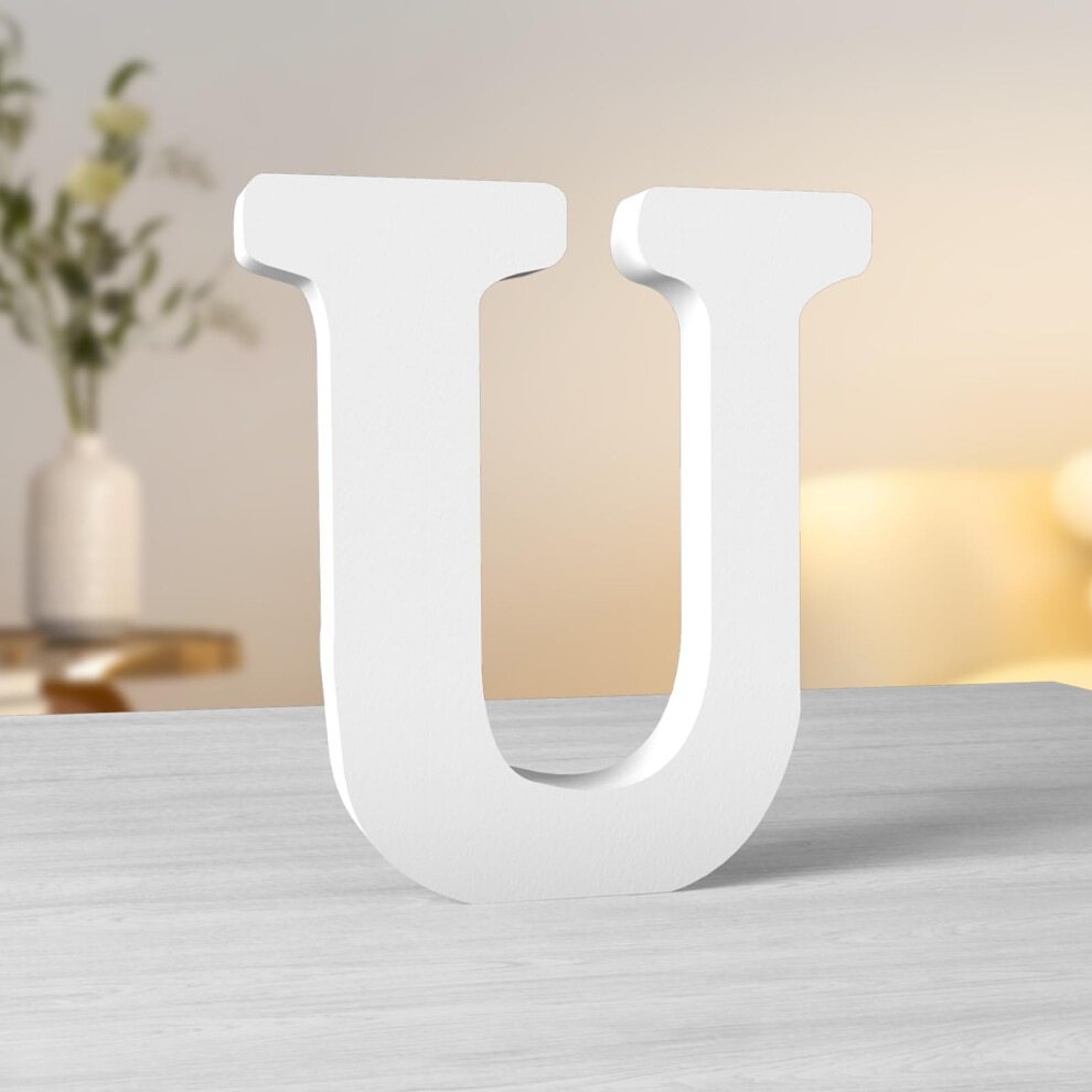 8 Inch Wood Letters Unfinished Wood Letters For Wall Decor Decorative Standing Letters Large Letters For Wall Decoration For Craft Home White Aruatu