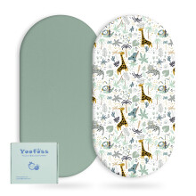 Yoofoss Moses Basket Sheets, Newborn Pram Sheet Fitted for Baby Boy and Girl, Crib Baby Bassinet Sheet, Breathable 2 Pack Easy Care