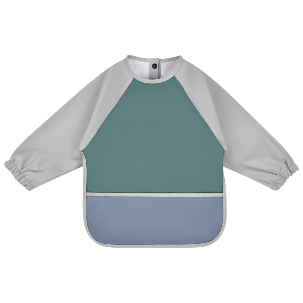 Baby Weaning Bibs, Pu Feeding Bibs With Long Sleeves, Waterproof Toddler Bibs Easy To Clean, Suitable For Babies From 6 Months To 12 Vicloon