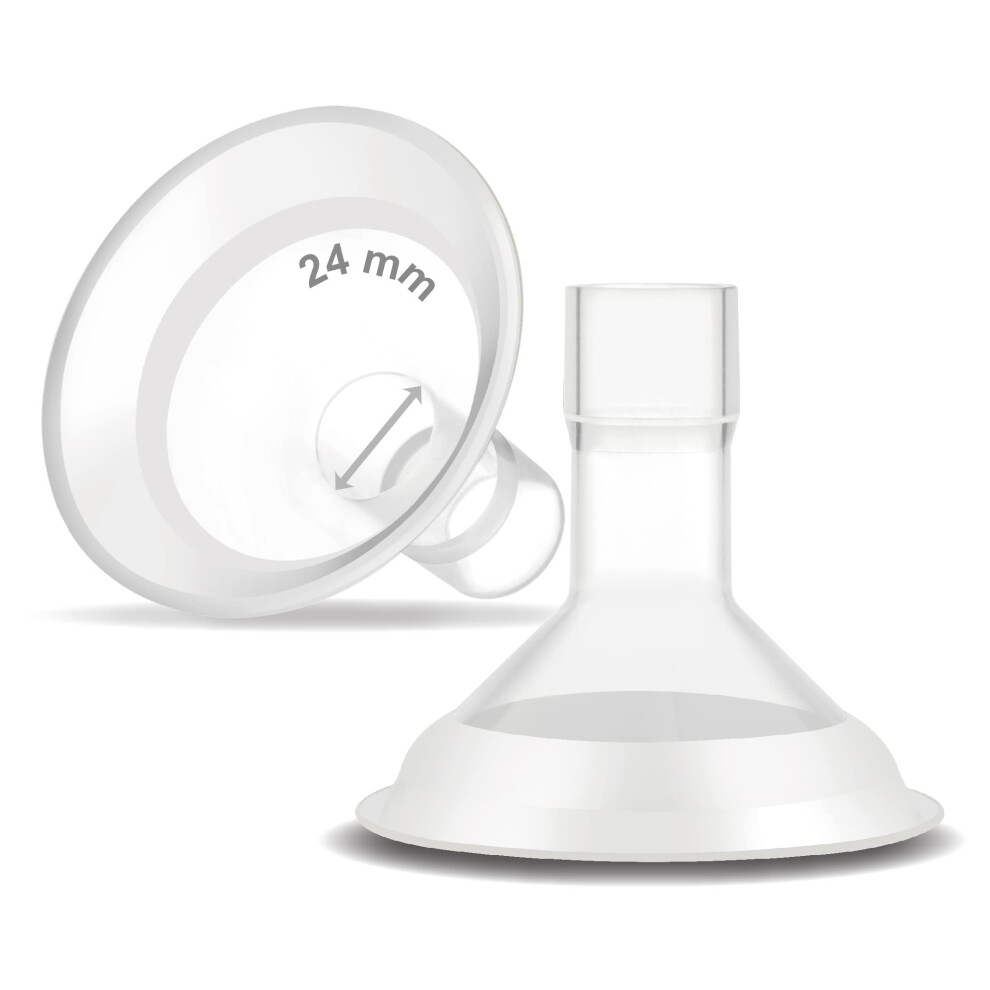 Myfit Comfy Series 24 Mm Two-Piece Design Breastshield Compatible With Medela Breast Pump Parts; Replace Medela Shields; Fit Maxflow Flex Maymom