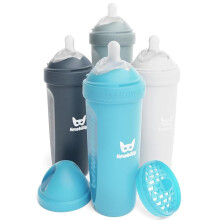 Herobility Anti-Colic Baby Bottles 12 fl oz/340ml - Pack of 4 Plastic Baby Bottles, Slow Flow Plastic Bottles, Breast-Shaped Teat for Breastfed Babies