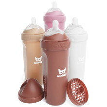Herobility Anti-Colic Baby Bottles 12 fl oz/340ml - Pack of 4 Plastic Baby Bottles, Slow Flow Plastic Bottles, Breast- Teat for Breastfed Babies ?