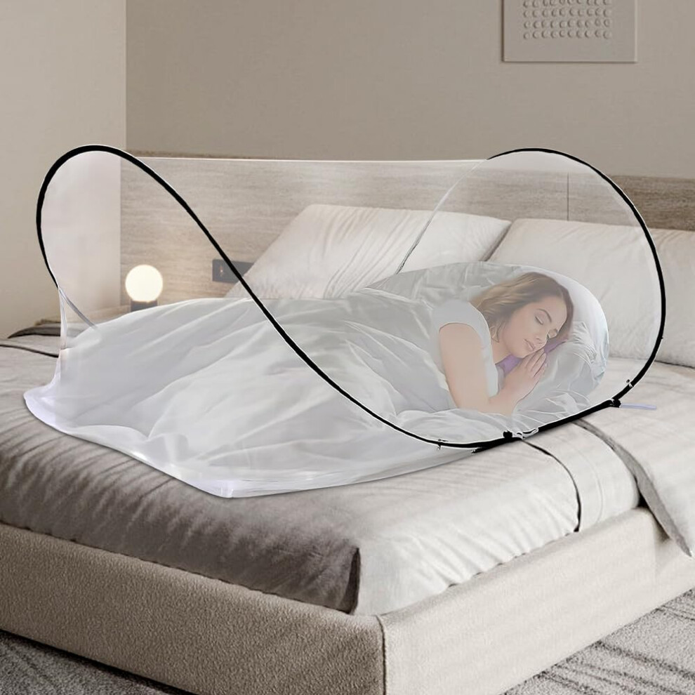 Pop-Up Mosquito Net, Foldable Mosquito Net, Portable Camping Tent, Family Mosquitos Net Bed, Adjustable Single Bed Mosquitos Net With Zip, Light Yangun