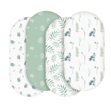 Moses Basket Sheets 82X41cm, Baby Bassinet Sheets Pram Sheet Fitted for Boy and Girl, Crib Fitted Sheets Oeko-tex100 Fit for Oval, Hourglass &