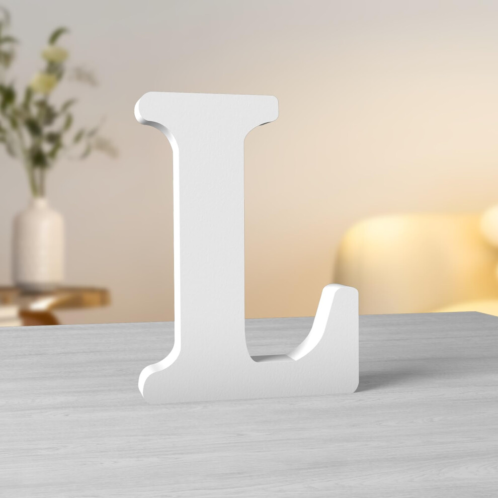 Wood Letters - 6 Inch Unfinished Decorative Standing Letters For Wall Decor And Craft - Adult And Children's Names White Aruatu