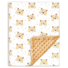 Baby and Toddler Blanket in Cotton and Soft Minky Oeko Tex - 75x100 cm - Thick Cot Blanket Polyester Filling - Comfort - Baby Swaddle, Comforter, Nap,