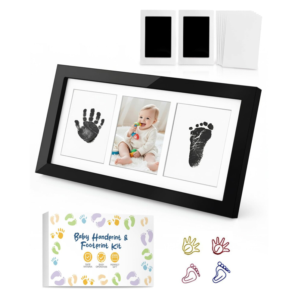 Baby Hand And Footprint Kit, 2 Clean-Touch Footprint & Handprint Kit With 6 Imprint Cards, Non-Toxic To Newborn Baby, Footprint Kit With 4 Moxtoyu