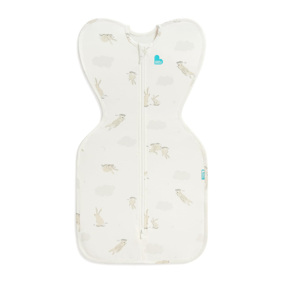 Love To Dream Love To Dream? Swaddle Up?, Newborn 2.2-3.8 Kg - Cloud Bunnies, Snug Fit, Supports Healthy Sleep Routine, 1.0 Tog For 20-24?C Temperatures, Machine