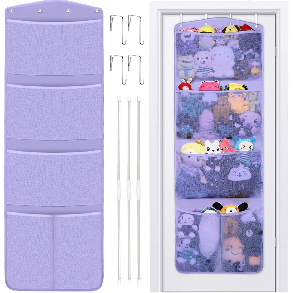 Stuffed Animal Storage, With 3 Large Pockets And 2 Medium Pockets, Over The Door Organizer Storage For Closet, Baby, Plush Toy, Hanging Door Organizer Rzmayis