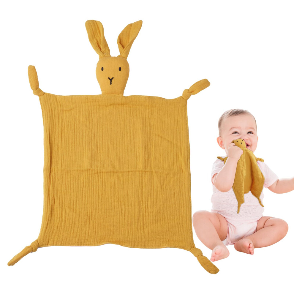 Oruza Baby Comforter Blanket, Rabbit Comfort Blanket For Infant, Toddler, Newborn Boys And Girls (Yellow)