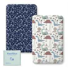 Yoofoss Cot Bed Sheets 65 x 95 cm Fitted Super Soft and Breathable Cot Bed Sheets Cozy Baby Cot Sheets 2 Pack