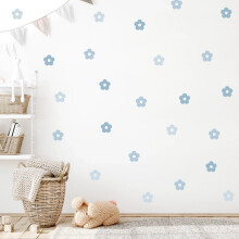 My Nametags? Blue Flowers Wall Stickers | Peel-and-Stick, Removable & Repositionable Wall Decals | Room Decor for Kids' Bedroom, Nursery, Playroom