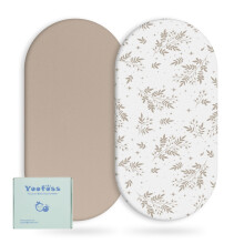 Yoofoss 2-Piece Baby Pram Sheets Ultra Soft and High Newborn Baby Pram Sheets 38 x 77 cm 41 x 81 cm 40 x 90 cm for Changing Moses Basket, Can Be Used