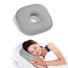 Babyezz Ear Piercing Pillow for Side Sleepers - Ear Hole Pillow for Pierced Ears, CNH & Pain Relief, O-Shaped Orthopedic Pillow for Pressure Sores,