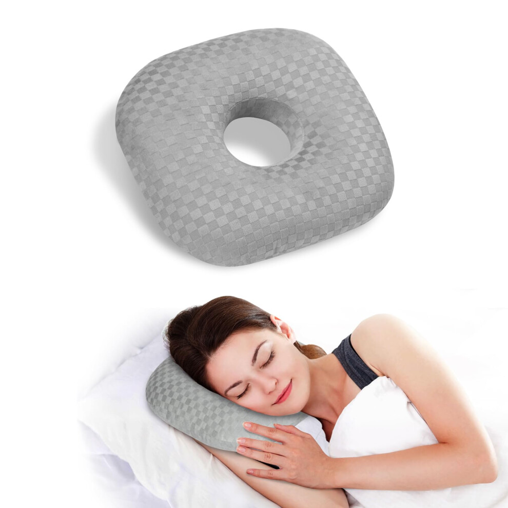 Ear Piercing Pillow For Side Sleepers - Ear Hole Pillow For Pierced Ears, Cnh & Pain Relief, O-Shaped Orthopedic Pillow For Pressure Sores, Babyezz