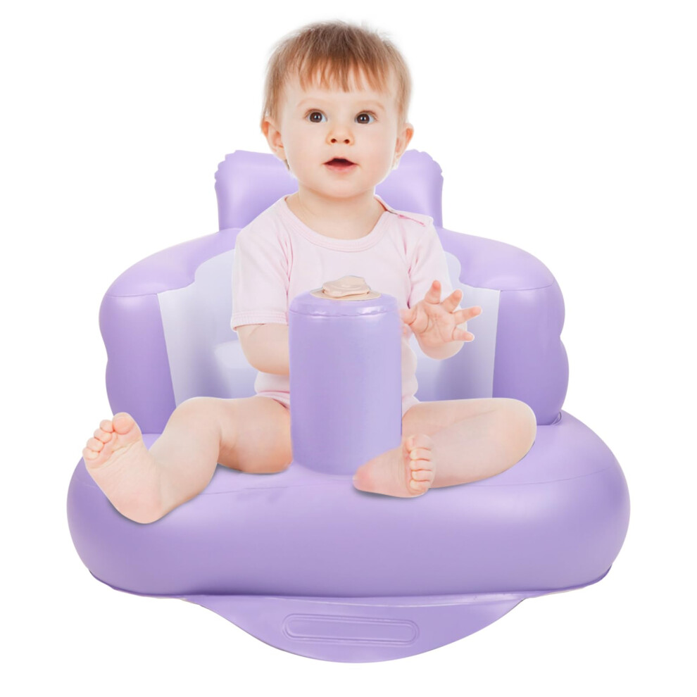Inflatable Baby Chair, Inflatable Baby Seat For Babies 3 Months And Up, Summer Blow Up Chair With Built In Air Pump, Floor Sofa For Learning Airswim