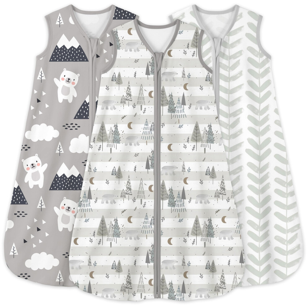 Baby Sleeping Bag 0.5 Tog - 18-24 Months 3 Pack Summer Sleeping Bag Baby 100% Organic Cotton Sleep Sack For Newbron Infant Toddler Yoofoss