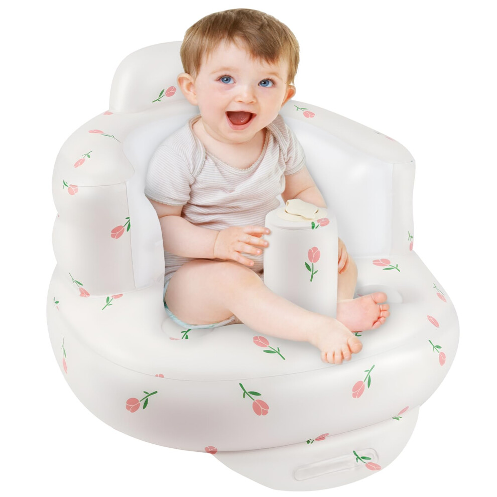 Inflatable Baby Chair,Infant Back Support Sofa For Babies 3 Months And Up Summer Inflatable Baby Seat For Sitting Up, Babies Shower Chair Alaoo