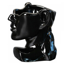 Portrait Statue Vase Jardinière Nordique Succulent Pot de Fleur en Céramique Intérieur Bureau Plante Décoration avec Trou de Drainage,B
