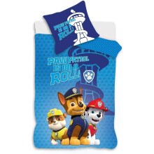 Paw Patrol Blue Cot Size Bedding Set | Duvet Cover 100x140 cm + Pillowcase 40x45 cm | 100% Cotton | Soft & Breathable Bed Linen for Baby or Toddler