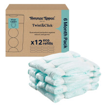Tommee Tippee Twist & Click Nappy Bin Refills, Pack of 12, each 10.5 metres, Multilayer, Antibacterial* Film, Designed to Slot into Your Existing