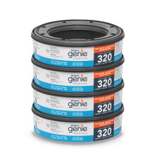 Diaper Genie Essentials Round Refill Pack of 4 | Holds Up to 1280 Newborn Diapers | Features Unscented Continuous Film | Compatible with Diaper Genie